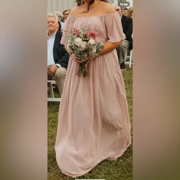 Revelry Pink Pleated Sweetheart Neckline bridesmaids dress size 14 - Picture 1 of 5